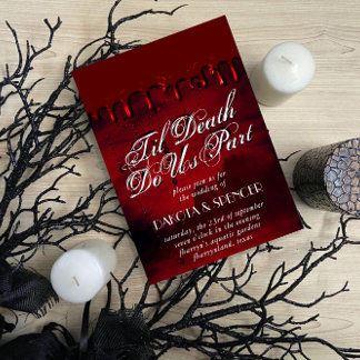 Gothic Luxe | Blut und Gore Til Tod tun uns Teil Einladung