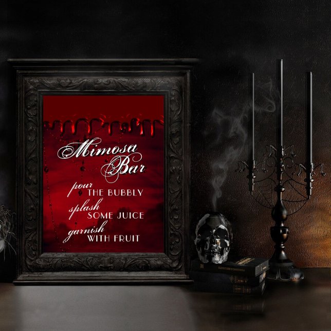 Gothic Luxe | Roter Mimosa-Bar Poster (Von Creator hochgeladen)
