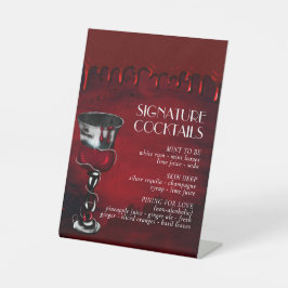 Gothic Luxe | Rotes Blut und Gore Signature Drinks Sockelschild