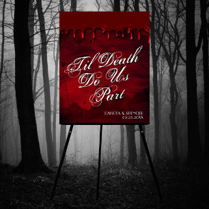 Gothic Luxe   Schwarzer und roter Tropfen Willkomm Poster