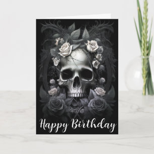 Gothic Macabre Skull and Rose Mural Karte