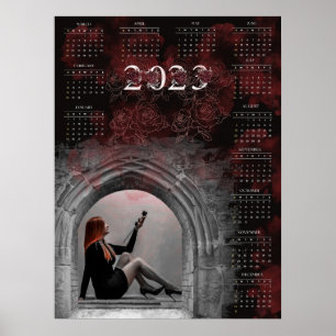 Gothic Mädchen- 2023 Kalender  Poster
