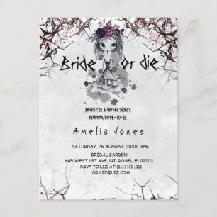 Gothic Mädchen Süße Brautparty Postkarte