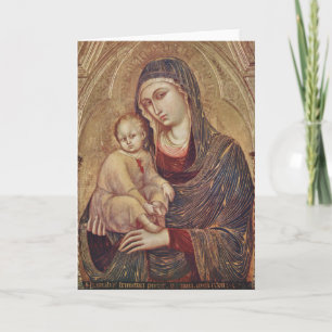 Gothic Madonna and Child Feiertagskarte