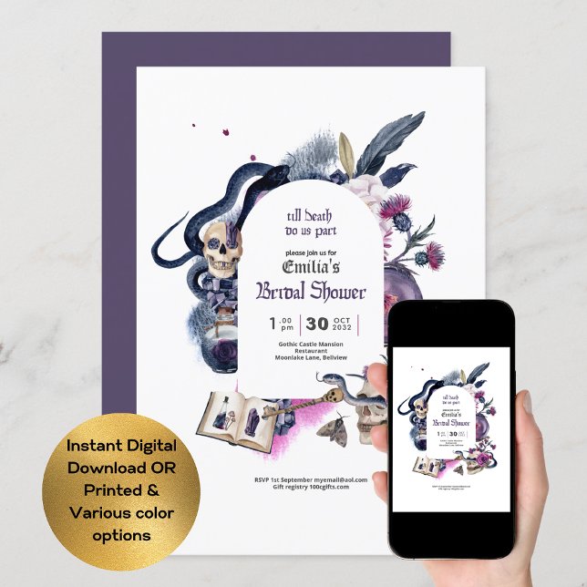 Gothic Magic Halloween HexenBrautparty Einladung (Von Creator hochgeladen)