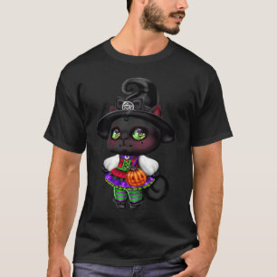 Gothic Magic Kitten Kostüm für Teen Girls Pentag T-Shirt