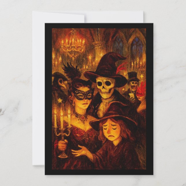 Gothic-Masquerade-Halloween-Party Einladung (Vorderseite)