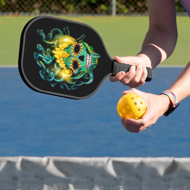 Gothic Medusa Sugar Skull Pickleball Schläger (InSitu)