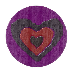 Gothic Melting Liebe Heart Glass Cutting Board Schneidebrett