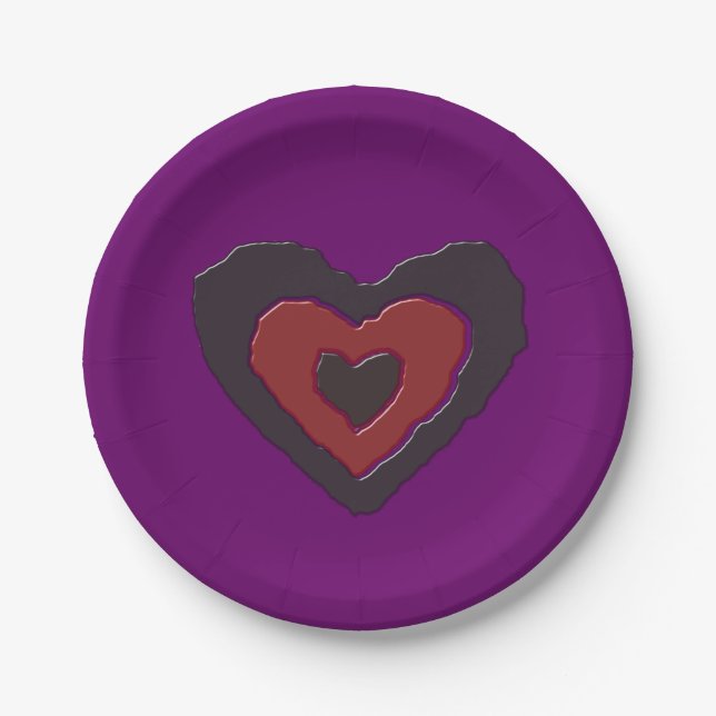Gothic Melting Liebe Heart Paper Party Teller (Vorderseite)