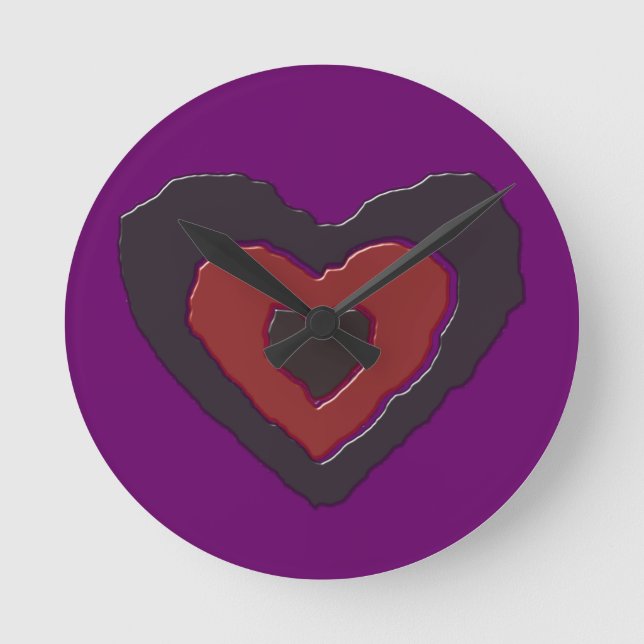 Gothic Melting Liebe Heart Wall Clock Runde Wanduhr (Vorderseite)