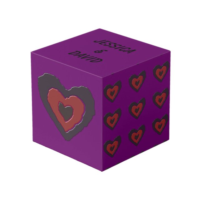 Gothic Melting Liebe Herz Custom Foto Cube Würfel (Vorderseite Schrägansicht)