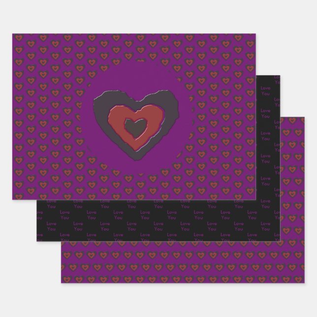 Gothic Melting Liebe Herz Custom Geschenkpapier Set (Set)
