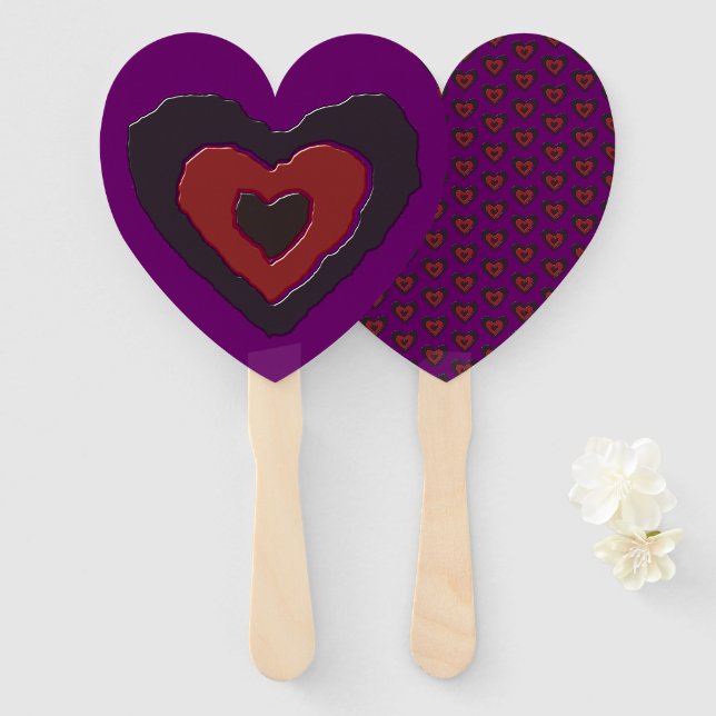 Gothic Melting Liebe Herzhandfan Fächer (Vorne und Hinten)