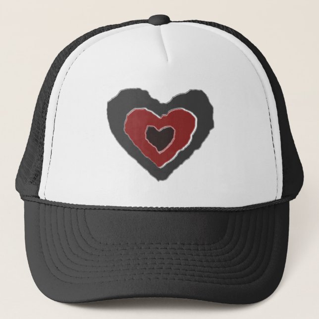 Gothic Melting Liebe Herzhut Truckerkappe (Vorderseite)