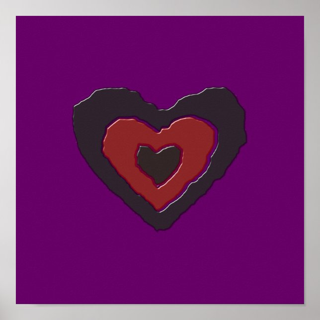 Gothic Melting Love Herzposter Poster (Vorne)
