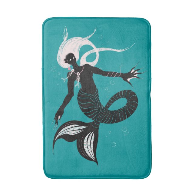 Gothic Mermaid Dark Fantasy Sea Creature Badematte (Vorderseite Vertikal)