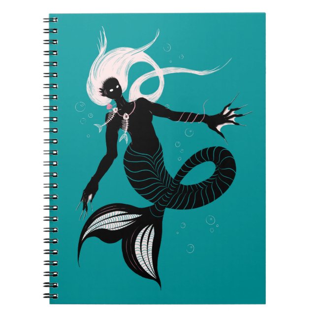 Gothic Mermaid Dark Fantasy Sea Creature Notizblock (Vorderseite)