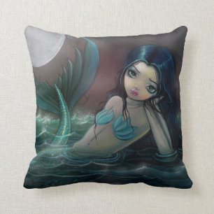 Gothic Mermaid Pillow Moonlit River Kissen