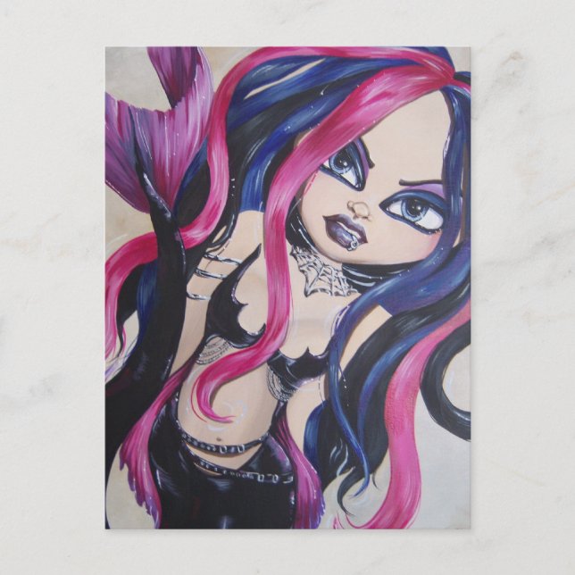 Gothic Mermaid Postcard Postkarte (Vorderseite)