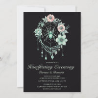 Gothic Mint Green Spider Floral Web Handfasting