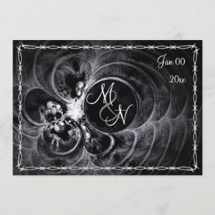 Gothic Monogram Hochzeitseinladung Einladung