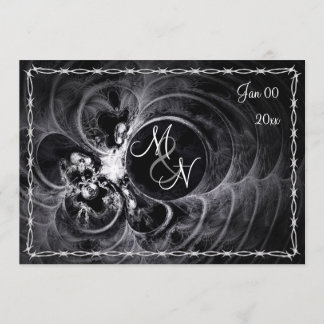 Gothic Monogram Hochzeitseinladung Einladung
