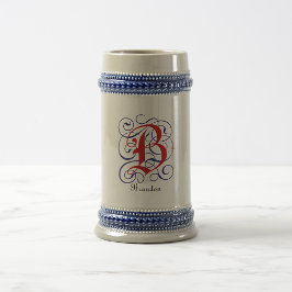 Gothic Monogram Letter B-Individuelle Name Bierglas