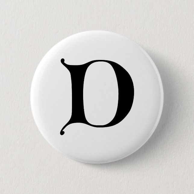 Gothic Monogram Letter D Button (Vorderseite)