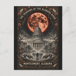Gothic Montgomery, AL Kunst | Vintage Horror Reise Postkarte