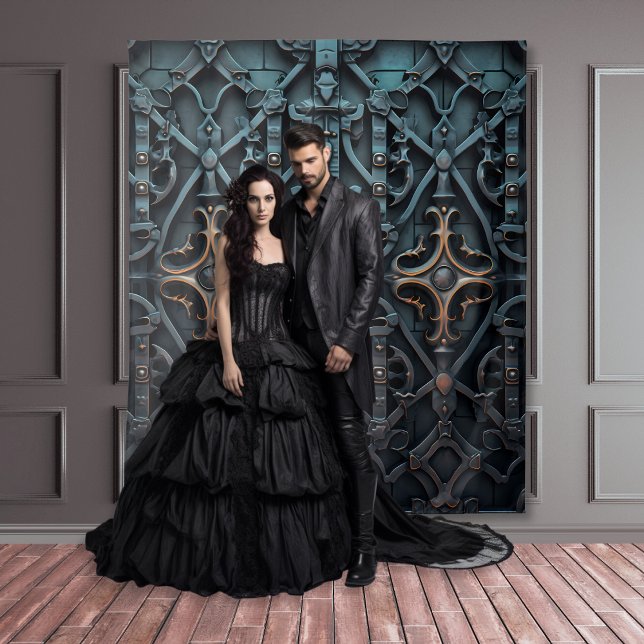 Gothic Moody Black & Bronze Squared Door Wandteppich (Von Creator hochgeladen)