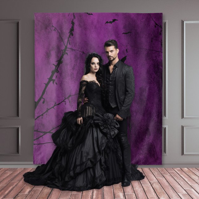 Gothic Moody Black & Lila Night Sky Wandteppich (Von Creator hochgeladen)