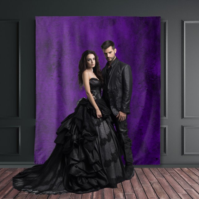 Gothic Moody Black & Lila Vintag Abstrakt Wandteppich (Von Creator hochgeladen)