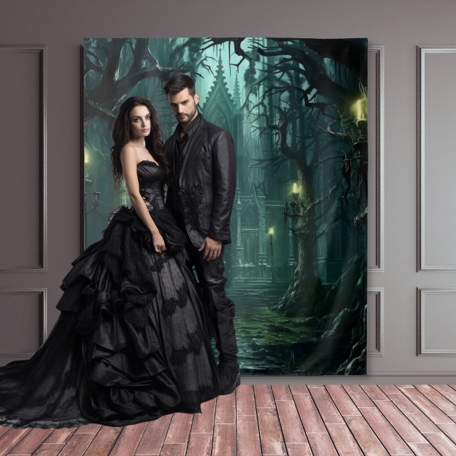 Gothic Moody Dark Forest Candlelit Mansion Wandteppich (Von Creator hochgeladen)