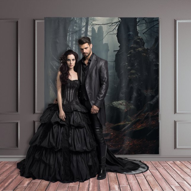 Gothic Moody Dark Forest Steps & Ruins XLarge Wandteppich (Von Creator hochgeladen)