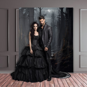 Gothic Moody Dark Forest XLarge Wandteppich