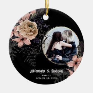 Gothic Moody Floral Foto Verheiratet Keramik Ornament