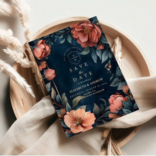 Gothic Moody Floral Hochzeit Save The Date