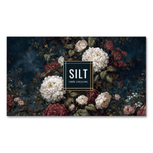 Gothic Moody Floral Rot Creme Pfingstrose Gold Rah Magnetische Visitenkarte