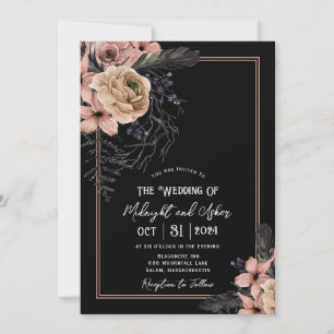 Gothic Moody Floral Wedding Einladung