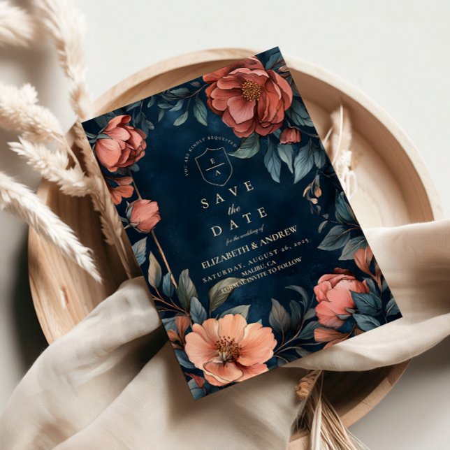 Gothic Moody Floral Wedding Save The Date (Von Creator hochgeladen)