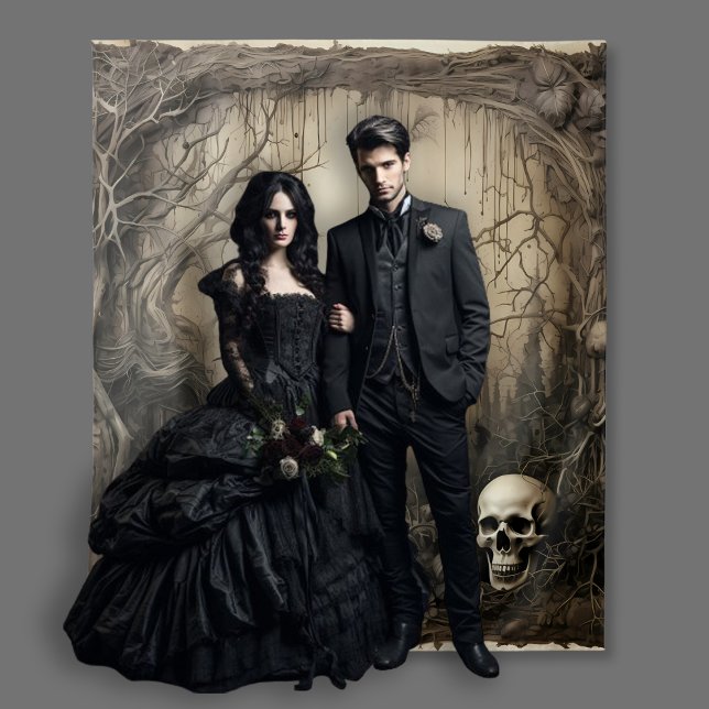 Gothic Moody Scenes Skull & Spider Cream & Black Wandteppich (Von Creator hochgeladen)