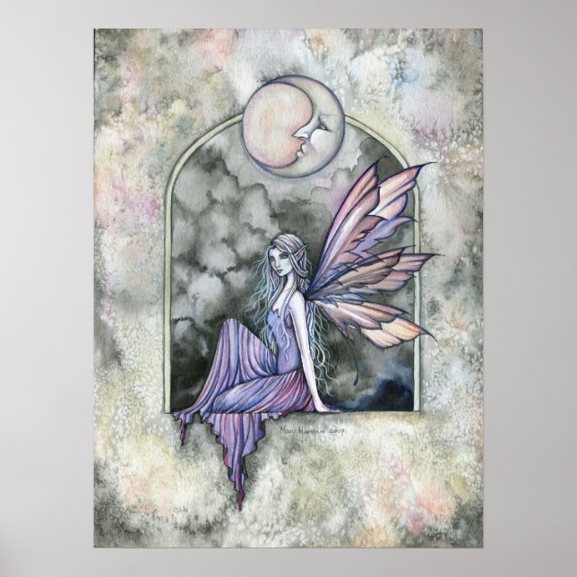 Gothic Moon Fairy Art Poster Print (Vorne)