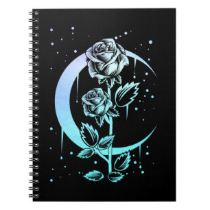 Gothic Moon Flower Crescent Witchy Notizblock