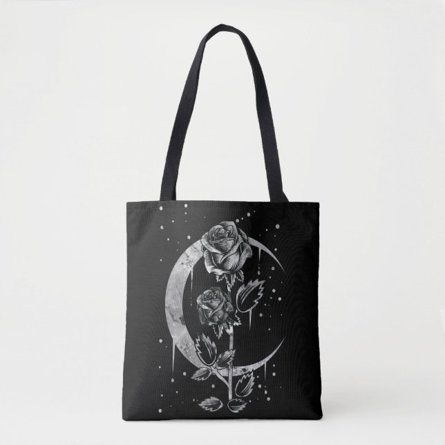 Gothic Moon Rose Crescent Witchy Art (Vorderseite)