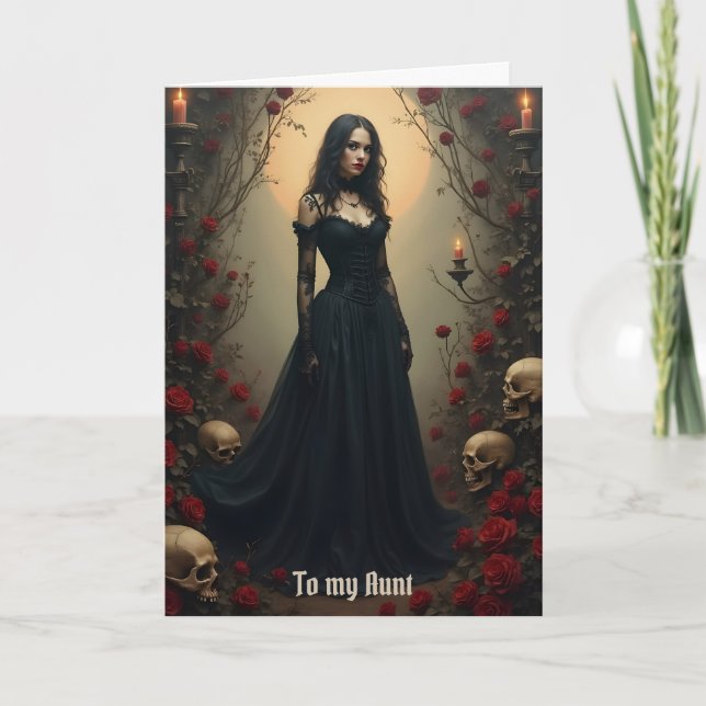 Gothic Moon Tunt Birthday Karte (Vorderseite)