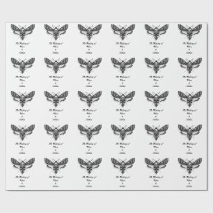 Gothic Moth Skull Hochzeit – Dunkle Eleganz Geschenkpapier