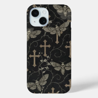 Gothic Motte & Kreuz Damast Handyhülle Case-Mate iPhone Hülle