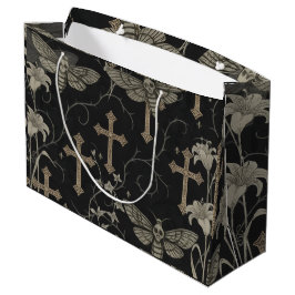 Gothic-Motte und Kreuz-Damaskus-Geschenktasche Große Geschenktüte