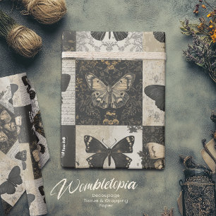 Gothic Motten Collage Vintage Halloween Geschenkpapier